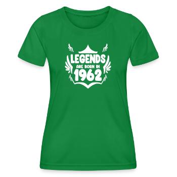 1962 - Né en 1962 - T-shirt sport Femme - vert - Devant - AI Model Female 172 dark (172cm)