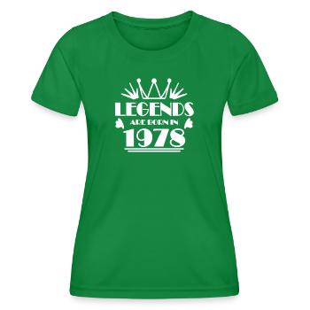 1978 - Born 1978 - Women's Functional T-Shirt - kelly green - Front - AI Model Female 172 dark (172cm)