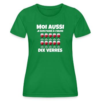 heure d'hiver - T-shirt sport Femme - vert - Devant - AI Model Female 172 dark (172cm)
