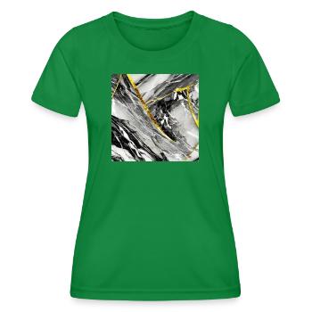 Marbre Or Noir Pierre Naturelle - T-shirt sport Femme - vert - Devant - AI Model Female 172 dark (172cm)