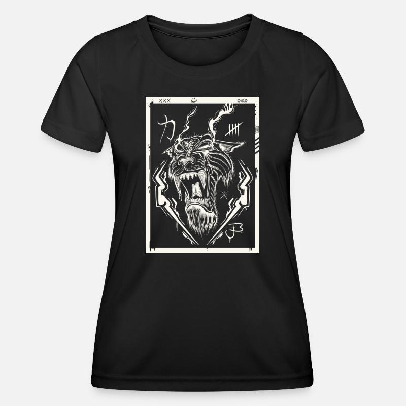 Tiger white - Women's Functional T-Shirt - black