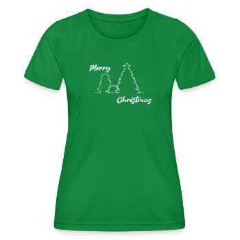 Père Noël sur l’arbre, Joyeux Noël, Noël - T-shirt sport Femme - vert - Devant - AI Model Female 172 dark (172cm)