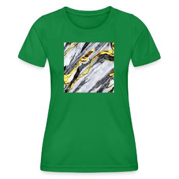 Structure en marbre or - T-shirt sport Femme - vert - Devant - AI Model Female 172 dark (172cm)