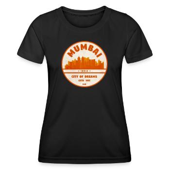 Mumbai City of Dreams Emblem - Frauen Funktions-T-Shirt - Schwarz - Vorne - AI Model Female 172 light (172cm)