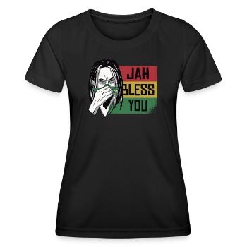 Jah Bénissez-vous Graphique rastafari - T-shirt sport Femme - noir - Devant - AI Model Female 172 light (172cm)