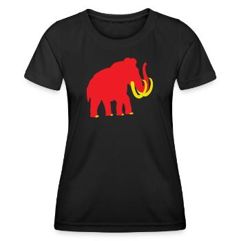 Mammouth laineux jaune rouge - T-shirt sport Femme - noir - Devant - AI Model Female 172 light (172cm)