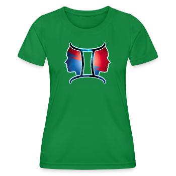 Zodiac | Gemini sign - Women's Functional T-Shirt - kelly green - Front - AI Model Female 172 dark (172cm)