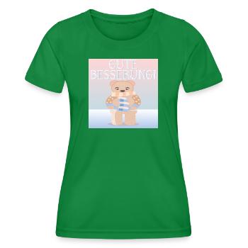 Gute Besserung - KINDER FIEBER - Frauen Funktions-T-Shirt - Kelly Green - Vorne - AI Model Female 172 dark (172cm)