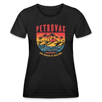 Petrovac Montenegro Strand Design - Frauen Funktions-T-Shirt - Schwarz - Vorne - AI Model Female 172 light (172cm)