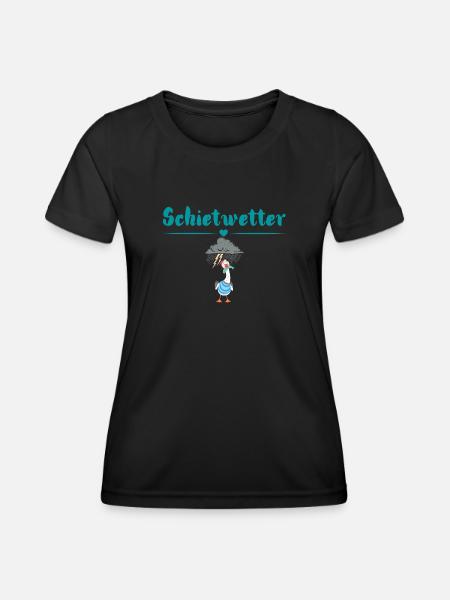 Schietwetter Möwe. Maritime Kleidung - Frauen Funktions-T-Shirt - Schwarz