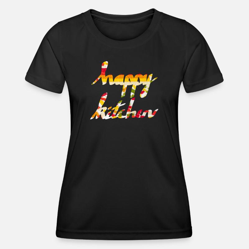 happy kitchen - Women's Functional T-Shirt - black