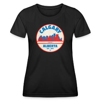 Calgary Skyline Vintage - T-shirt sport Femme - noir - Devant - AI Model Female 172 light (172cm)