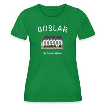 Goslar, hôtel de ville historique emblématique, - T-shirt sport Femme - vert - Devant - AI Model Female 172 dark (172cm)