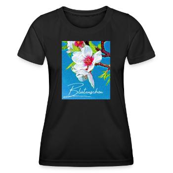 Blütenschön - Wortschätze - vergessene Wörter - Frauen Funktions-T-Shirt - Schwarz - Vorne - AI Model Female 172 light (172cm)