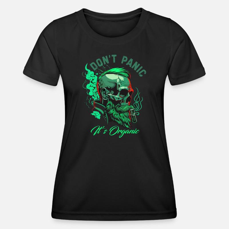 Dont Panic It’s Organic Skull - Women's Functional T-Shirt - black