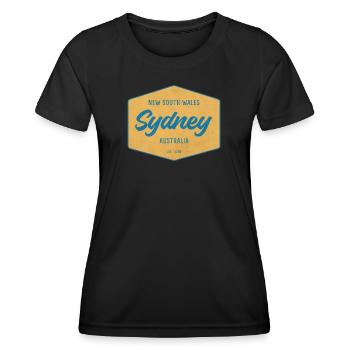 Sydney Vintage Destination Badge - Women's Functional T-Shirt - black - Front - AI Model Female 172 light (172cm)