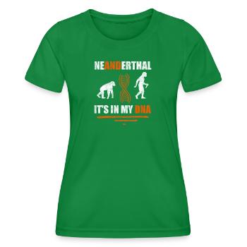 Neandertaler Es ist in meiner DNA Anthropologe - Frauen Funktions-T-Shirt - Kelly Green - Vorne - AI Model Female 172 dark (172cm)