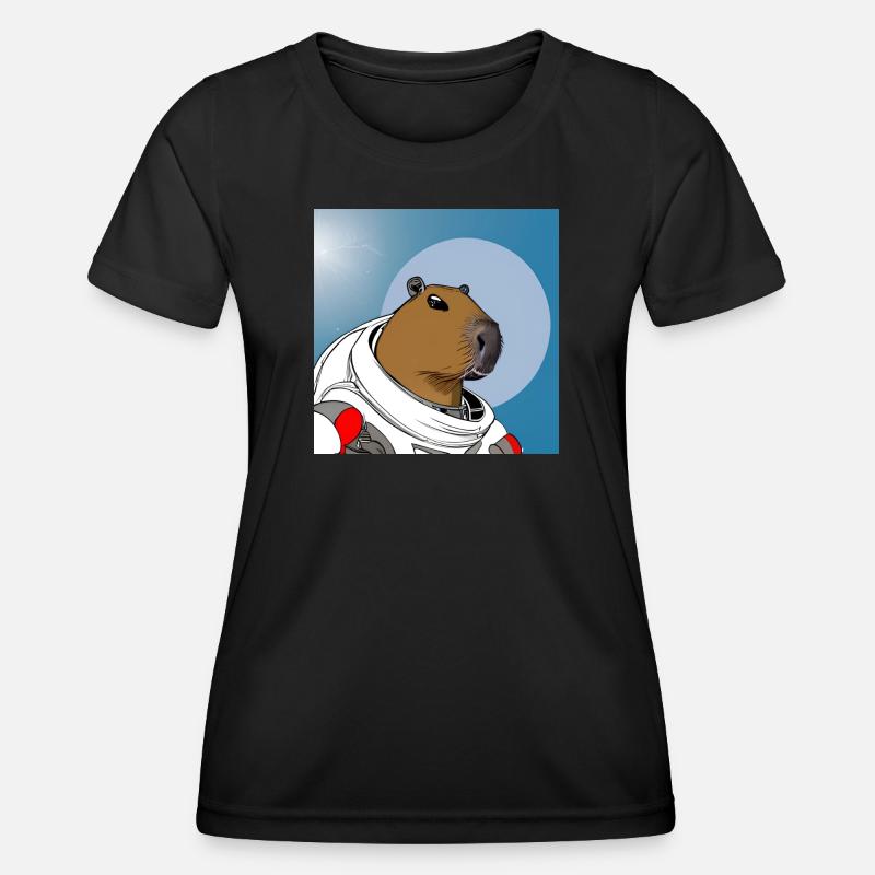 Capy astronaut - Women's Functional T-Shirt - black