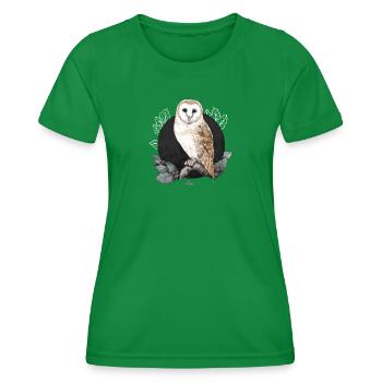 Schleiereule vor Neumond - Frauen Funktions-T-Shirt - Kelly Green - Vorne - AI Model Female 172 dark (172cm)