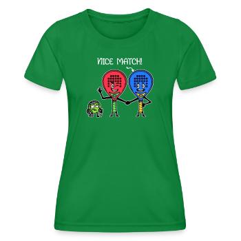 Padelteam Padel Spieler Ball Statement Racket - Frauen Funktions-T-Shirt - Kelly Green - Vorne - AI Model Female 172 dark (172cm)