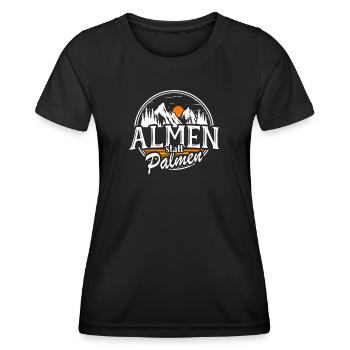 Almen Statt Palmen Berge Skifahren Bergsteigen Alm - Frauen Funktions-T-Shirt - Schwarz - Vorne - AI Model Female 172 light (172cm)