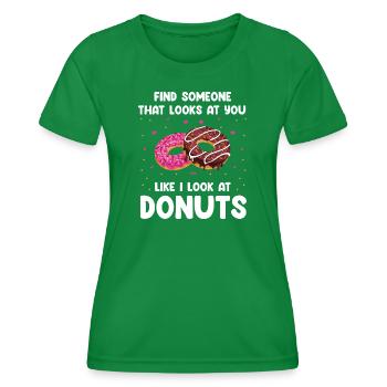 Donuts Love Design - T-shirt sport Femme - vert - Devant - AI Model Female 172 dark (172cm)