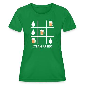 Apéro-Team, Bier, Bierfan - Frauen Funktions-T-Shirt - Kelly Green - Vorne - AI Model Female 172 dark (172cm)