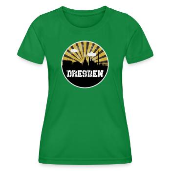 Dresden Skyline Home Game - Women's Functional T-Shirt - kelly green - Front - AI Model Female 172 dark (172cm)