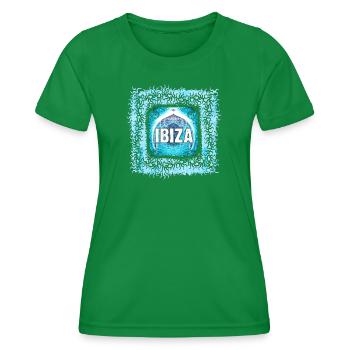 Ibiza Elektronik Kunst Design - Frauen Funktions-T-Shirt - Kelly Green - Vorne - AI Model Female 172 dark (172cm)