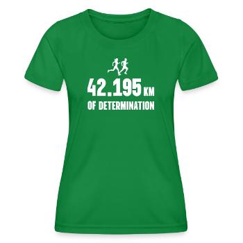Marathon - 42 195 km de détermination - T-shirt sport Femme - vert - Devant - AI Model Female 172 dark (172cm)