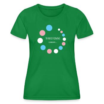 Pride Month - Transitioning... Loading - Women's Functional T-Shirt - kelly green - Front - AI Model Female 172 dark (172cm)