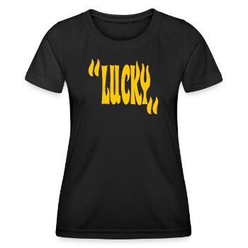 Glücklich - Frauen Funktions-T-Shirt - Schwarz - Vorne - AI Model Female 172 light (172cm)