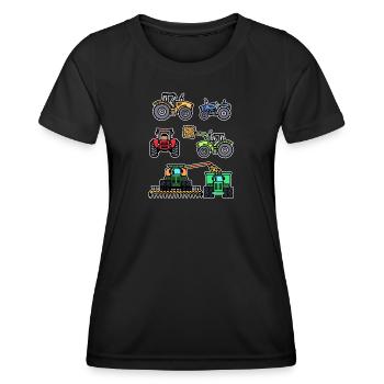 Kraftfahrzeug Traktor Bauernhof Bauer Landleben - Frauen Funktions-T-Shirt - Schwarz - Vorne - AI Model Female 172 light (172cm)