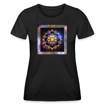 Fleur de lotus de mandala - T-shirt sport Femme - noir - Devant - AI Model Female 172 light (172cm)
