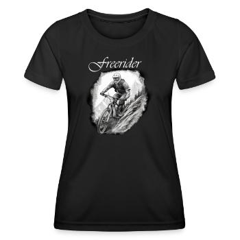 Freerider weiß - Frauen Funktions-T-Shirt - Schwarz - Vorne - AI Model Female 172 light (172cm)