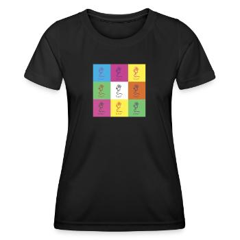 Conception du microphone - T-shirt sport Femme - noir - Devant - AI Model Female 172 light (172cm)
