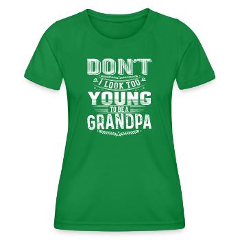 Ne j’ai pas l’air trop jeune pour être un cadeau amusant de grand-père - T-shirt sport Femme - vert - Devant - AI Model Female 172 dark (172cm)