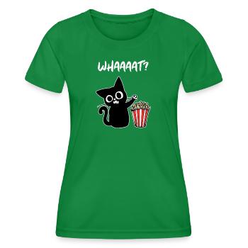 Cat Popcon Movies Dire Cinema Night Theatre - T-shirt sport Femme - vert - Devant - AI Model Female 172 dark (172cm)