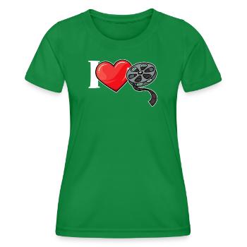 J’aime les films Cinéma Déclaration de cœur Cinéma Films - T-shirt sport Femme - vert - Devant - AI Model Female 172 dark (172cm)