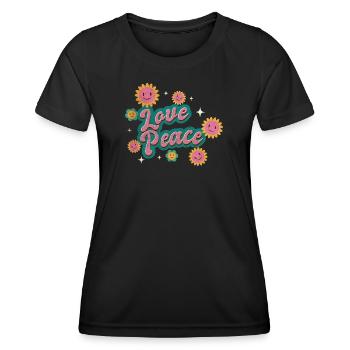 Love peace - Women's Functional T-Shirt - black - Front - AI Model Female 172 light (172cm)