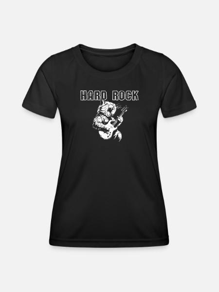 Hard Rock Cat - Frauen Funktions-T-Shirt - Schwarz
