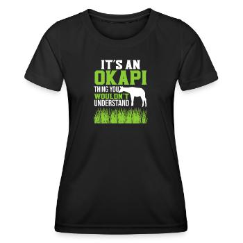 Okapi zoo adventure - Women's Functional T-Shirt - black - Front - AI Model Female 172 light (172cm)