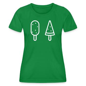 Illustration minimaliste en duo de sucettes glacées - T-shirt sport Femme - vert - Devant - AI Model Female 172 dark (172cm)