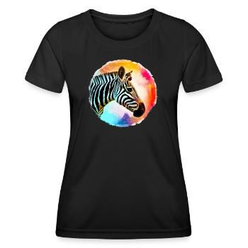 Zebra - Frauen Funktions-T-Shirt - Schwarz - Vorne - AI Model Female 172 light (172cm)