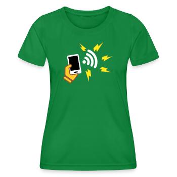 phone with aggressive appearance - Women's Functional T-Shirt - kelly green - Front - AI Model Female 172 dark (172cm)
