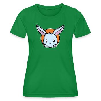 Häschen Haustiere Lieblingstier Knuddeltier - Frauen Funktions-T-Shirt - Kelly Green - Vorne - AI Model Female 172 dark (172cm)