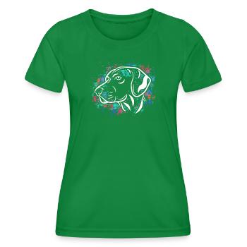 Pets Dog Favorite cuddly toy Pet - Women's Functional T-Shirt - kelly green - Front - AI Model Female 172 dark (172cm)