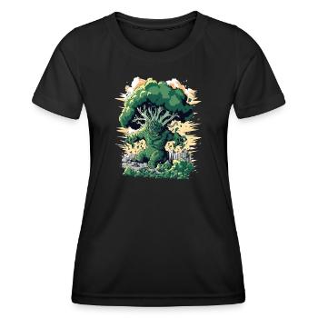 Riesen Brokkoli Monster Brokkoli - Frauen Funktions-T-Shirt - Schwarz - Vorne - AI Model Female 172 light (172cm)