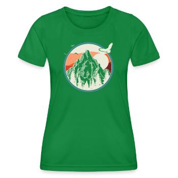 Alpenkreis Sonnenaufgang - Frauen Funktions-T-Shirt - Kelly Green - Vorne - AI Model Female 172 dark (172cm)