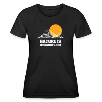 Natur, Berge, ich liebe die Natur - Frauen Funktions-T-Shirt - Schwarz - Vorne - AI Model Female 172 light (172cm)